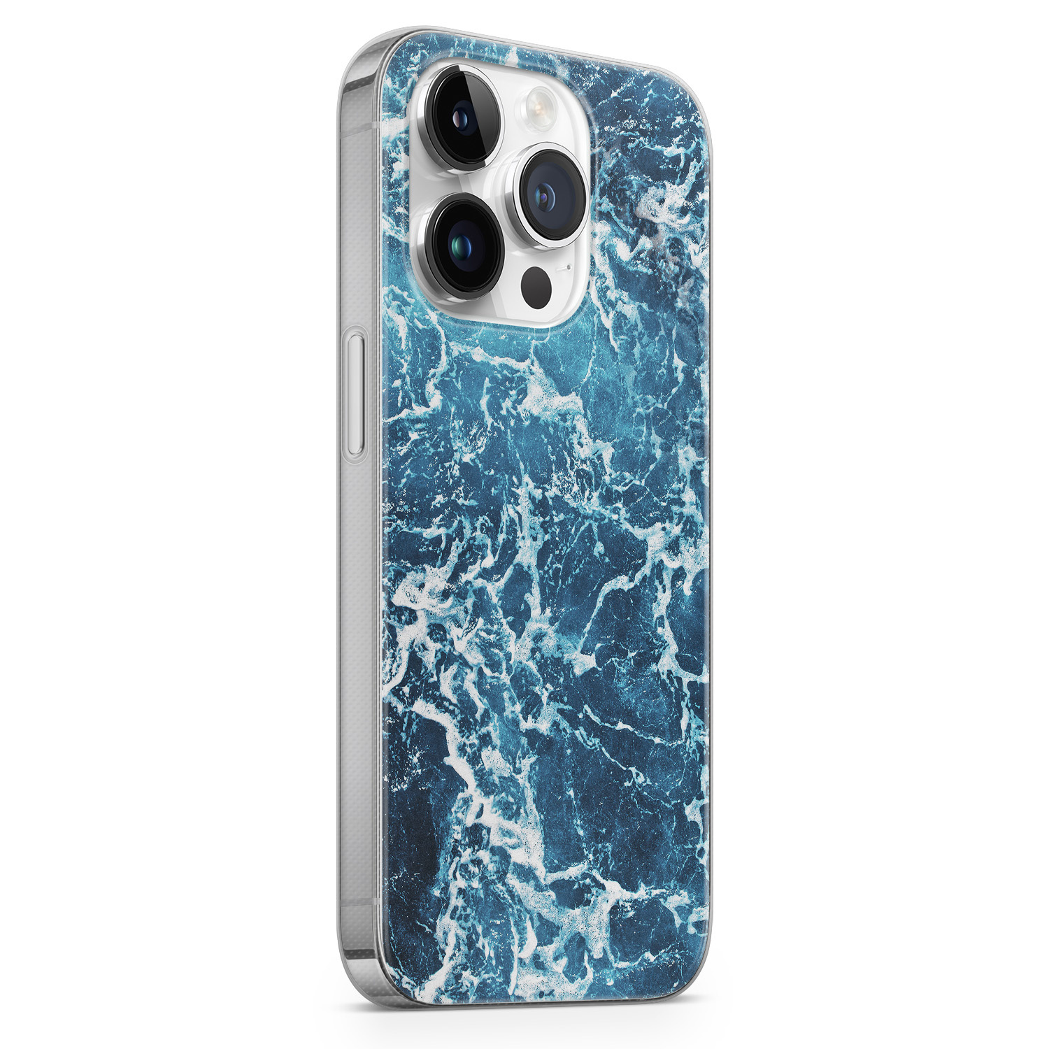 Leuke Telefoonhoesjes iPhone 14 Pro siliconen hoesje - Ocean blue