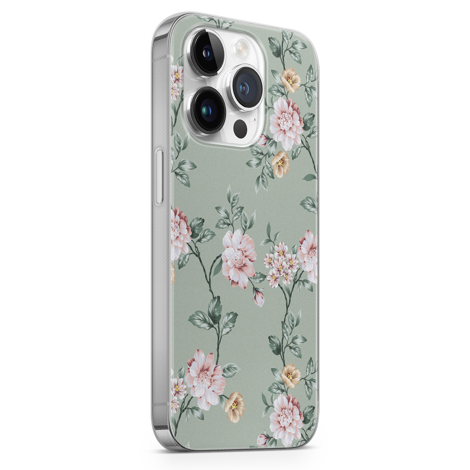 Leuke Telefoonhoesjes iPhone 14 Pro siliconen hoesje - Bloemetjes