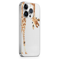 Leuke Telefoonhoesjes iPhone 14 Pro siliconen hoesje - Giraffe peekaboo