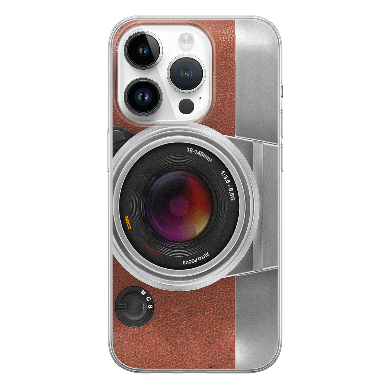 Leuke Telefoonhoesjes iPhone 14 Pro siliconen hoesje - Vintage camera