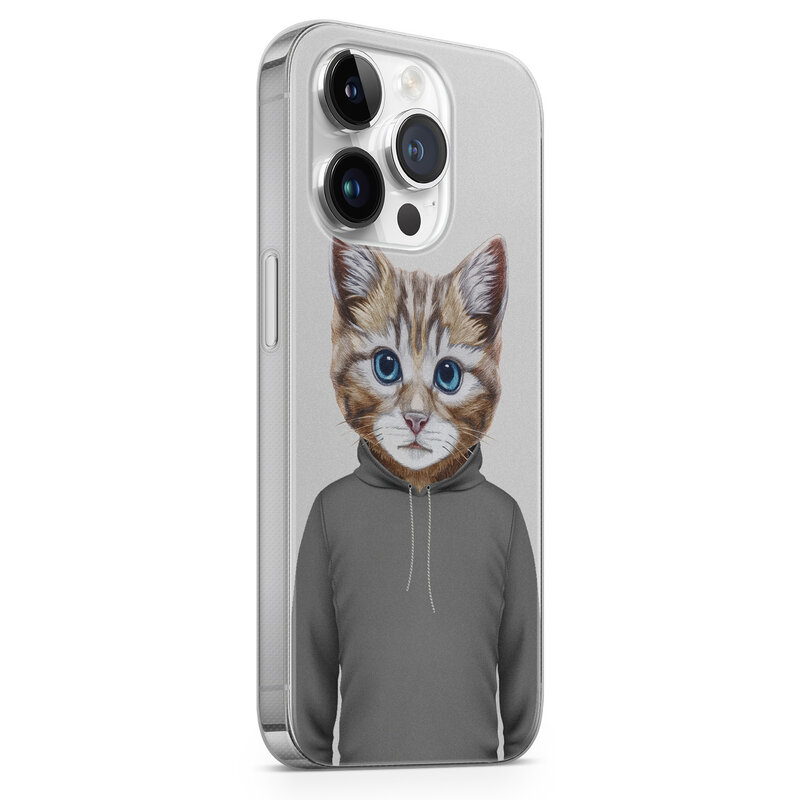 Leuke Telefoonhoesjes iPhone 14 Pro siliconen hoesje - Poezenhoofd