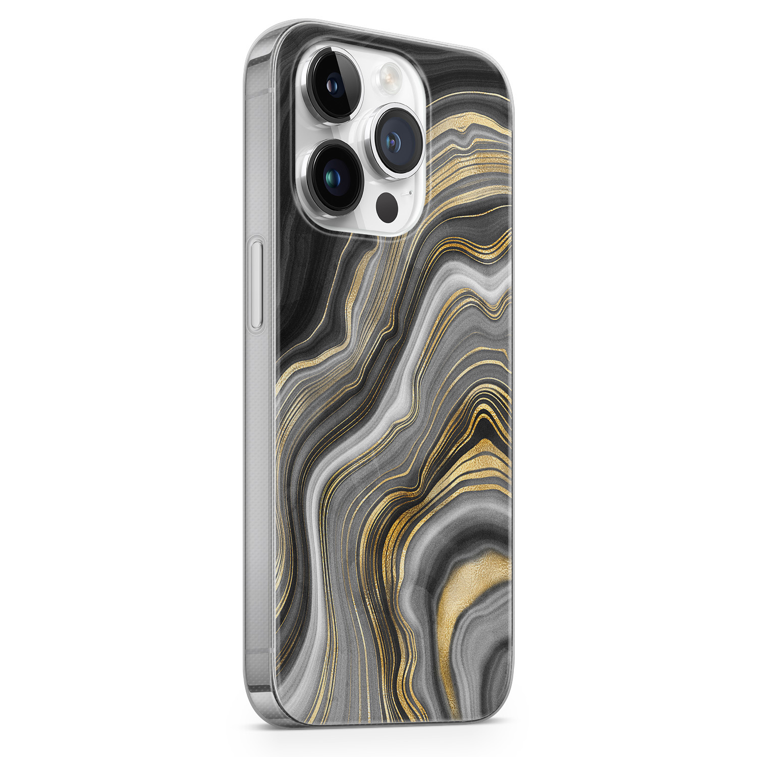 Leuke Telefoonhoesjes iPhone 14 Pro siliconen hoesje - Golden agate