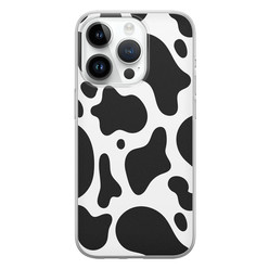 Leuke Telefoonhoesjes iPhone 14 Pro siliconen hoesje - Koeienprint