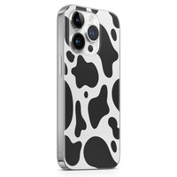 Leuke Telefoonhoesjes iPhone 14 Pro siliconen hoesje - Koeienprint