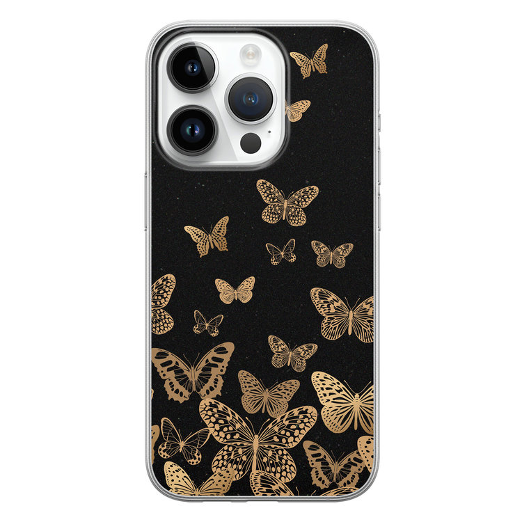 Leuke Telefoonhoesjes iPhone 14 Pro siliconen hoesje - Vlinders