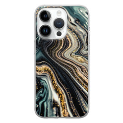 Leuke Telefoonhoesjes iPhone 14 Pro siliconen hoesje - Marmer swirl