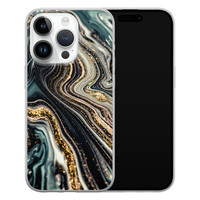 Leuke Telefoonhoesjes iPhone 14 Pro siliconen hoesje - Marmer swirl