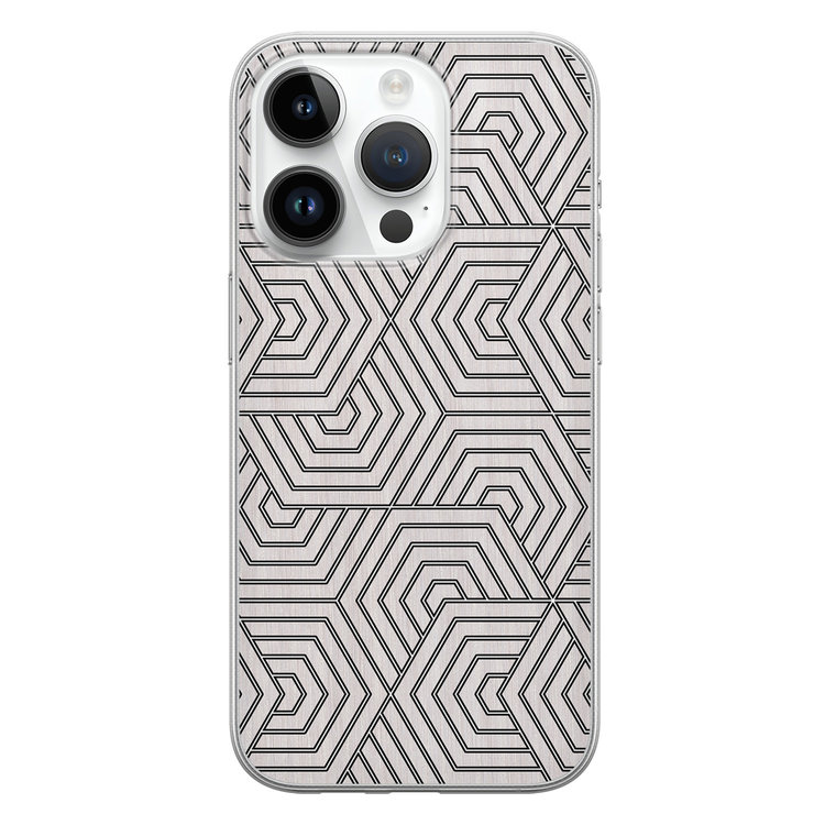 Leuke Telefoonhoesjes iPhone 14 Pro siliconen hoesje - Geometrisch