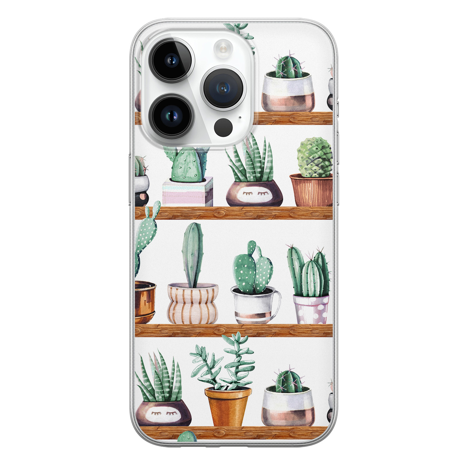 Leuke Telefoonhoesjes iPhone 14 Pro siliconen hoesje - Cactus