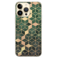 iPhone 14 Pro Max siliconen hoesje - Green cubes