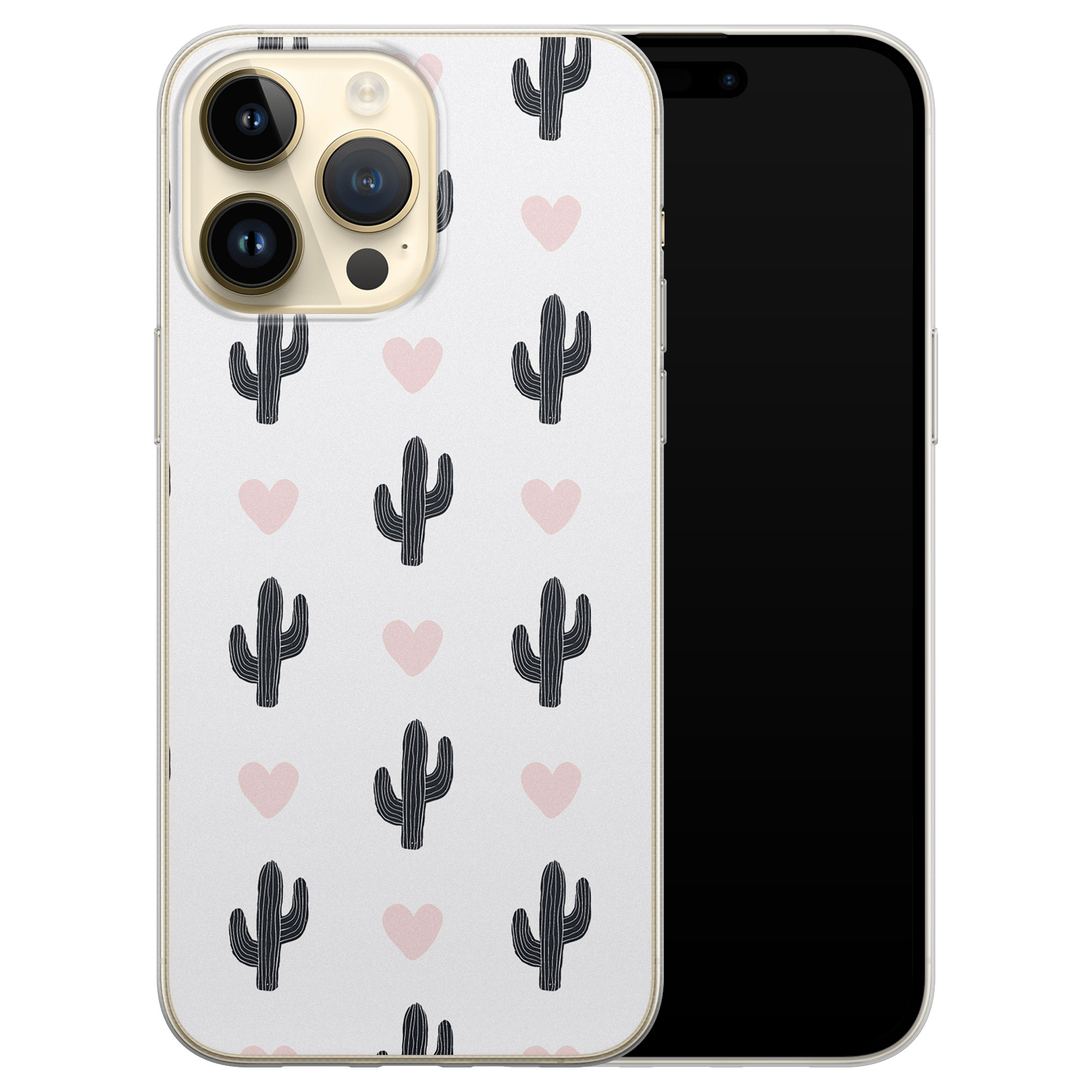 iPhone 14 Pro Max siliconen hoesje - Cactus love