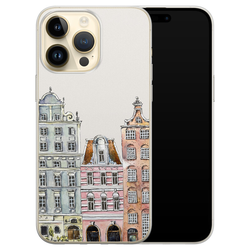 iPhone 14 Pro Max siliconen hoesje - Grachtenpandjes