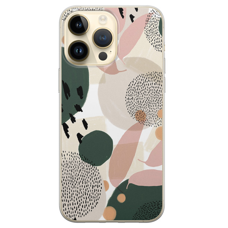 iPhone 14 Pro Max siliconen hoesje - Abstract print