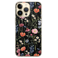 iPhone 14 Pro Max siliconen hoesje - Dark flowers