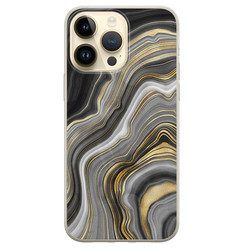 iPhone 14 Pro Max siliconen hoesje - Golden agate