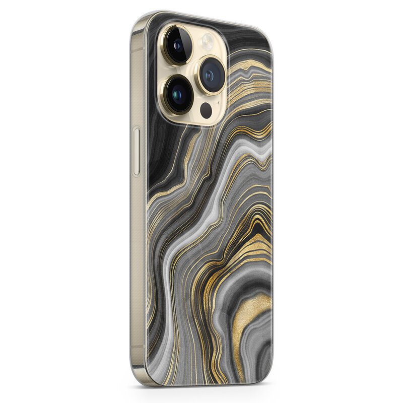 iPhone 14 Pro Max siliconen hoesje - Golden agate
