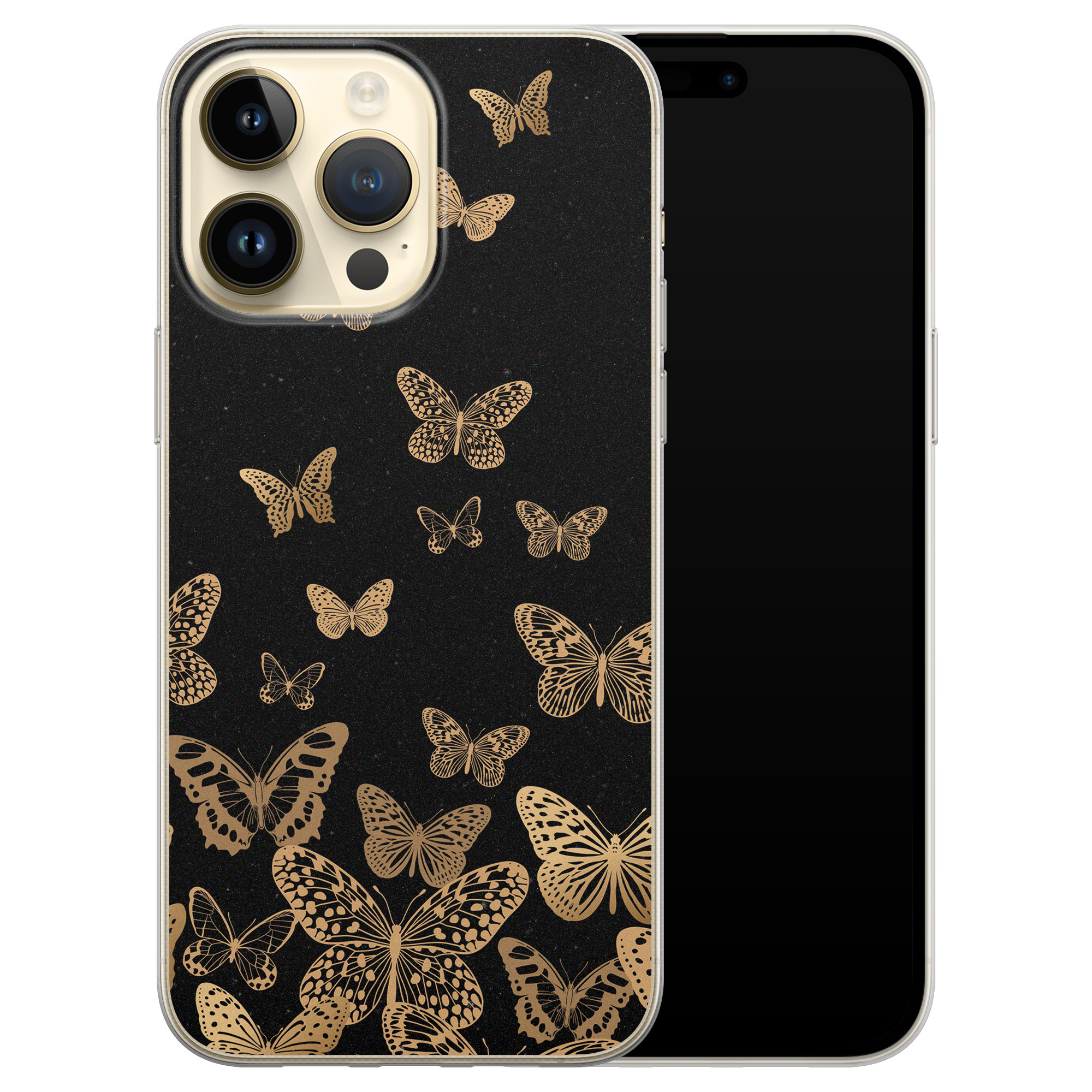 iPhone 14 Pro Max siliconen hoesje - Vlinders