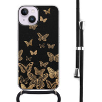 Leuke Telefoonhoesjes iPhone 14 hoesje met koord - Vlinders