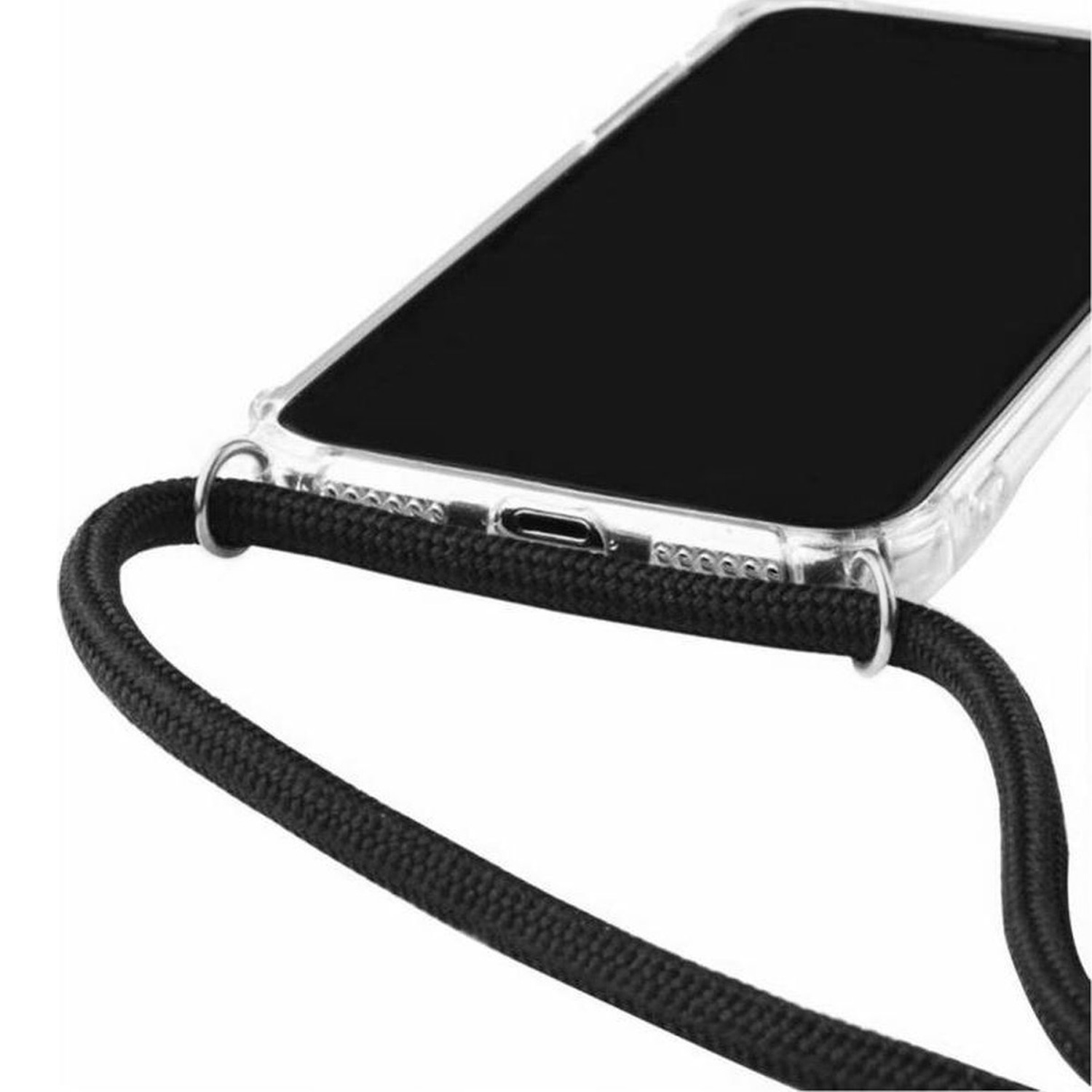 Leuke Telefoonhoesjes iPhone 14 Pro hoesje met koord - Green cubes