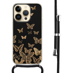 Leuke Telefoonhoesjes iPhone 14 Pro hoesje met koord - Vlinders