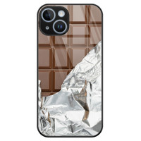 Leuke Telefoonhoesjes iPhone 14 glazen hardcase - Chocoladereep