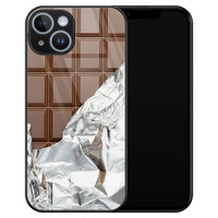Leuke Telefoonhoesjes iPhone 14 glazen hardcase - Chocoladereep