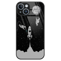 Leuke Telefoonhoesjes iPhone 14 glazen hardcase - Space shuttle