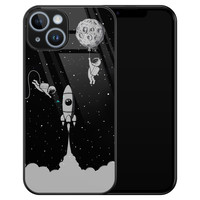 Leuke Telefoonhoesjes iPhone 14 glazen hardcase - Space shuttle