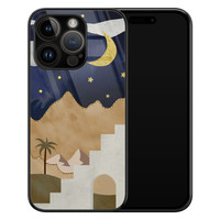 Leuke Telefoonhoesjes iPhone 14 Pro glazen hardcase - Desert night