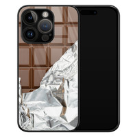 Leuke Telefoonhoesjes iPhone 14 Pro glazen hardcase - Chocoladereep