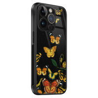 Leuke Telefoonhoesjes iPhone 14 Pro glazen hardcase - Vlinders