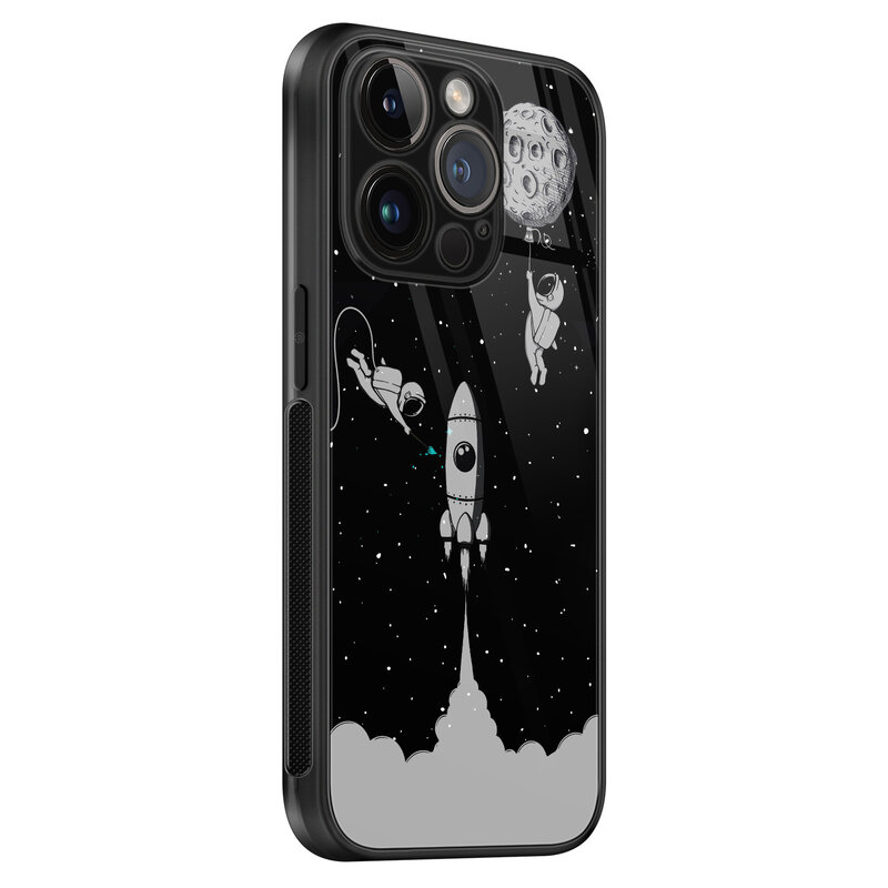 Leuke Telefoonhoesjes iPhone 14 Pro glazen hardcase - Space shuttle