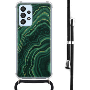 Leuke Telefoonhoesjes Samsung Galaxy A53 hoesje met koord - Marmer groen agate