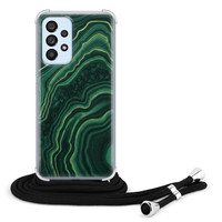 Leuke Telefoonhoesjes Samsung Galaxy A53 hoesje met koord - Marmer groen agate