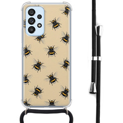 Leuke Telefoonhoesjes Samsung Galaxy A53 hoesje met koord - Bee happy