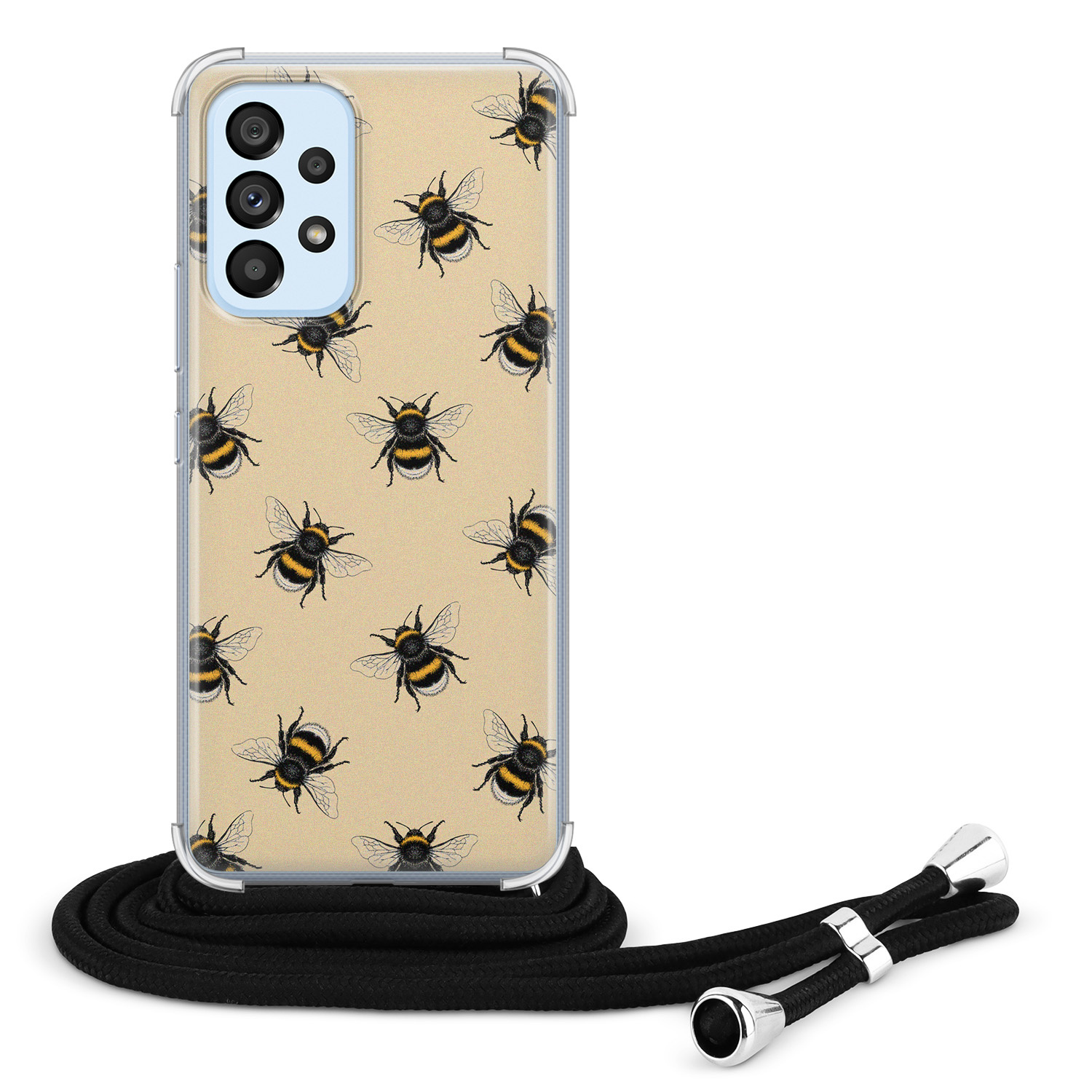 Leuke Telefoonhoesjes Samsung Galaxy A53 hoesje met koord - Bee happy