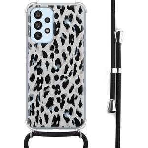 Leuke Telefoonhoesjes Samsung Galaxy A53 hoesje met koord - Luipaard grijs