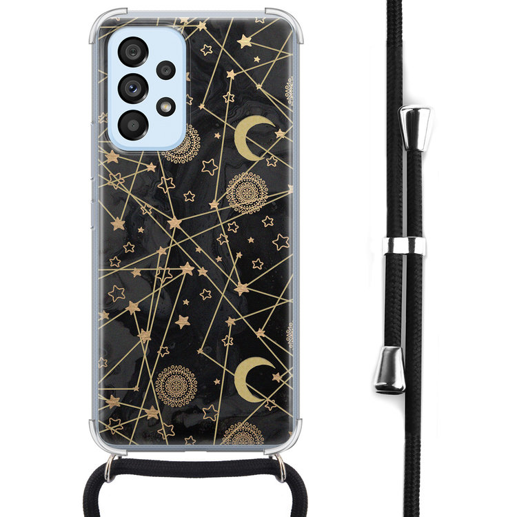 Leuke Telefoonhoesjes Samsung Galaxy A53 hoesje met koord - Sun, moon, stars