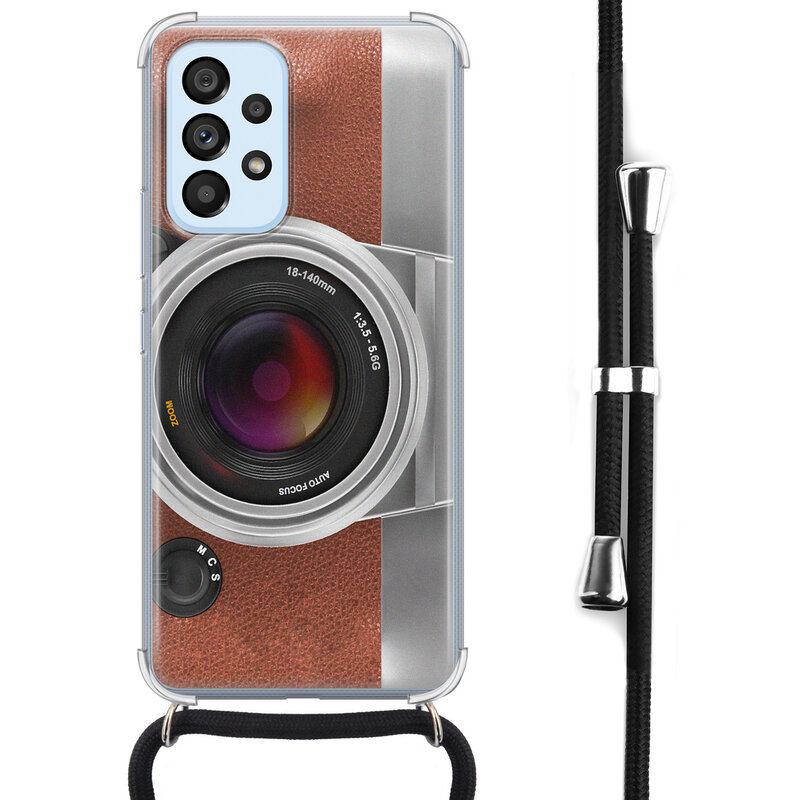 Leuke Telefoonhoesjes Samsung Galaxy A53 hoesje met koord - Vintage camera