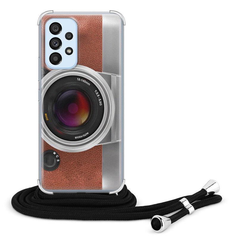 Leuke Telefoonhoesjes Samsung Galaxy A53 hoesje met koord - Vintage camera