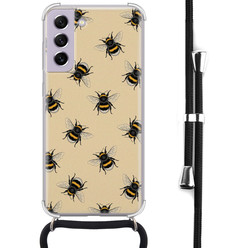 Leuke Telefoonhoesjes Samsung Galaxy S21 FE hoesje met koord - Bee happy