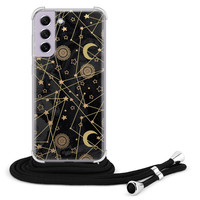 Leuke Telefoonhoesjes Samsung Galaxy S21 FE hoesje met koord - Sun, moon, stars