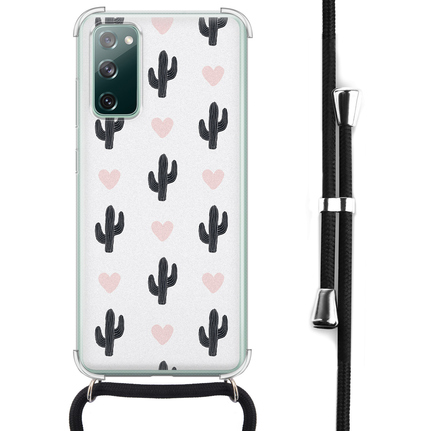 Leuke Telefoonhoesjes Samsung Galaxy S20 FE hoesje met koord - Cactus