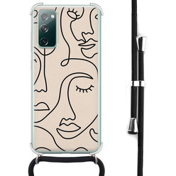 Leuke Telefoonhoesjes Samsung Galaxy S20 FE hoesje met koord - Abstract faces