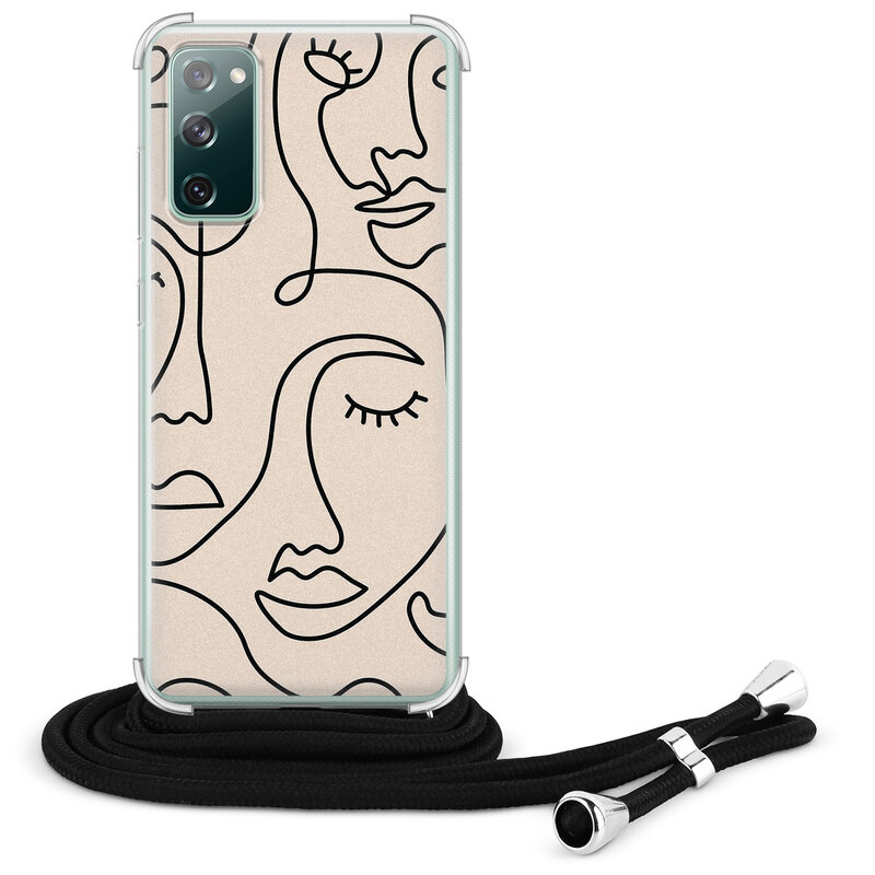 Leuke Telefoonhoesjes Samsung Galaxy S20 FE hoesje met koord - Abstract faces