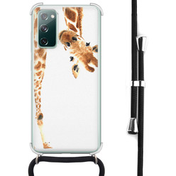 Leuke Telefoonhoesjes Samsung Galaxy S20 FE hoesje met koord - Giraffe peekaboo
