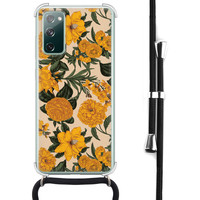 Leuke Telefoonhoesjes Samsung Galaxy S20 FE hoesje met koord - Retro flowers