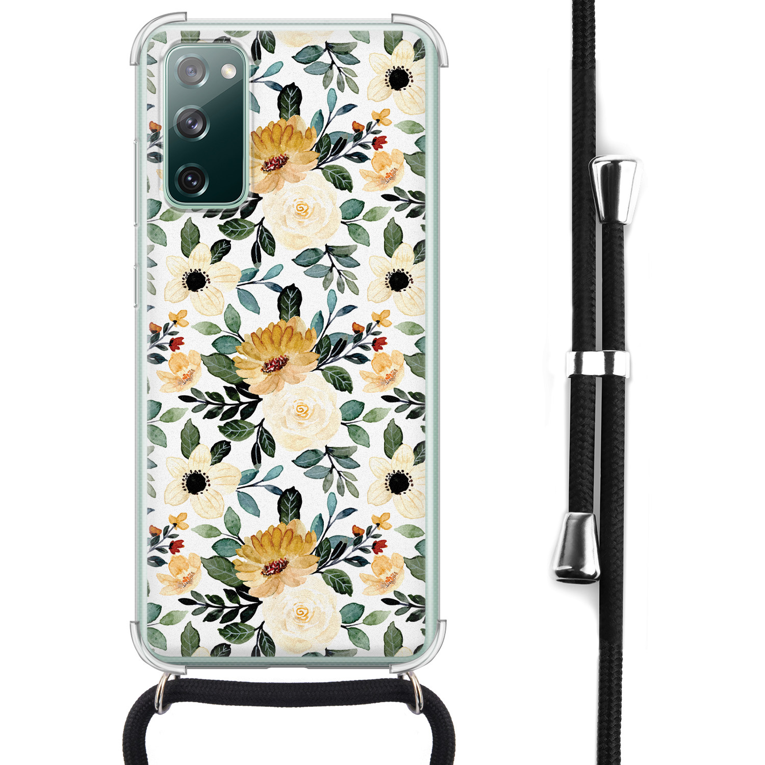 Leuke Telefoonhoesjes Samsung Galaxy S20 FE hoesje met koord - Lovely flower