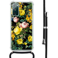 Leuke Telefoonhoesjes Samsung Galaxy S20 FE hoesje met koord - Bloemen geel