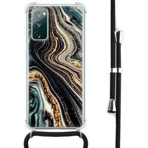 Leuke Telefoonhoesjes Samsung Galaxy S20 FE hoesje met koord - Marble swirl